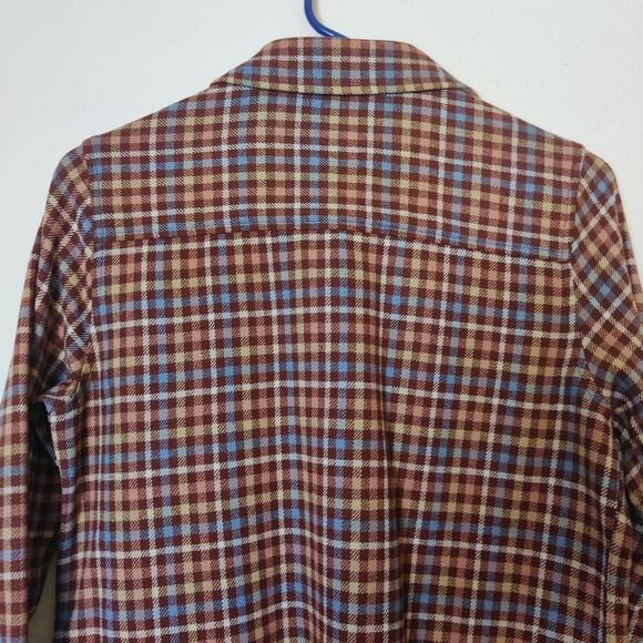 Pendleton Women's Virgin Wool Brown Gingham Check Button Up Flannel Small Petite - Picture 5 of 10